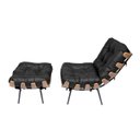 Ver imagem 2 de Poltrona Costela com Puff Pu Preto Madeira Mdf