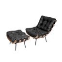Ver imagem 1 de Poltrona Costela com Puff Pu Preto Madeira Mdf