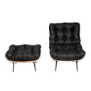 Ver imagem 3 de Poltrona Costela com Puff Pu Preto Madeira Mdf