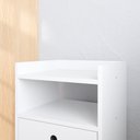 Ver imagem 2 de Mesa de Cabeceira Retrô Mesinha Pequena Gaveta Nicho Decoração Canto Quarto -off White/freijó- Rpm