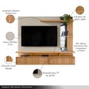 Ver imagem 3 de Painel Decorativo Otawa Mdp/mdf Porta Ripada Tv até 60 Polegadas Nature/off White G77 - Gran Belo