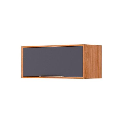 Armário Aéreo P/ Cozinha Esplendida Geladeira C/ 1 Portas Basculante 80cm Cinamomo/titanium - Mgm