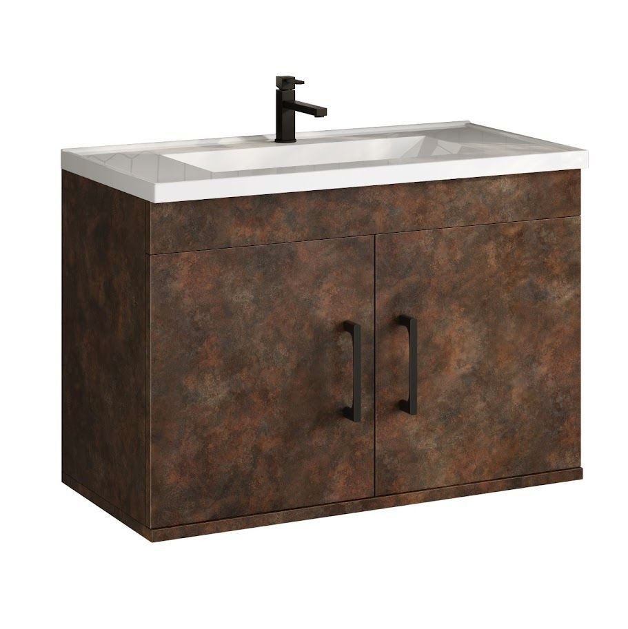 Ver imagem 2 de Kit Armário para Banheiro C/ Bancada e Espelho Full Corten 63 Cm