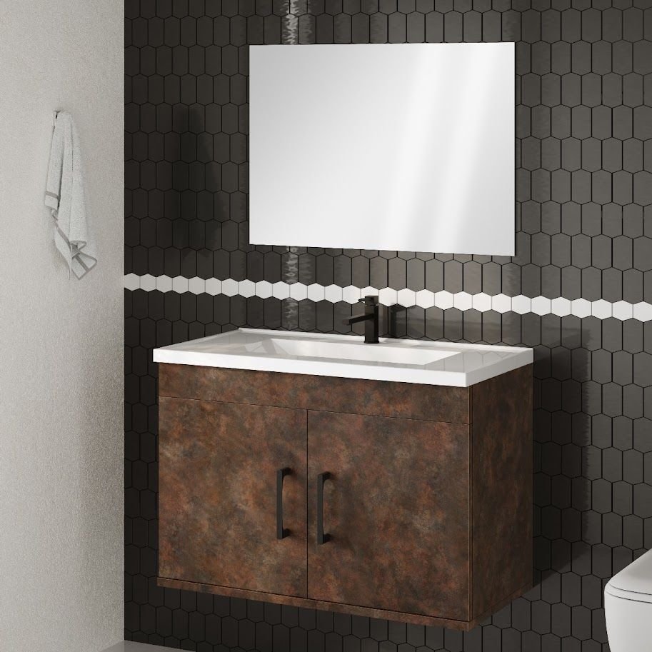 Ver imagem 5 de Kit Armário para Banheiro C/ Bancada e Espelho Full Corten 63 Cm