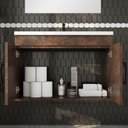 Ver imagem 4 de Kit Armário para Banheiro C/ Bancada e Espelho Full Corten 63 Cm