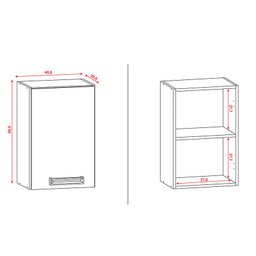 Armário Aéreo Ametista 1 Porta 40 Cm Freijó Gris - Kits Paraná - 3