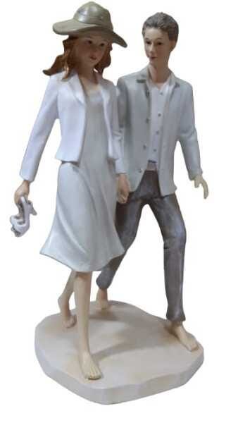 Escultura Estatueta Casal em Resina Caminhando 24cm Verano - Espressione - 2