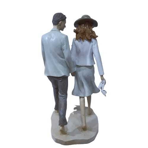 Escultura Estatueta Casal em Resina Caminhando 24cm Verano - Espressione - 6