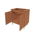 Ver imagem 4 de Kit Bancada Ilha para Cozinha + Balcão para Cooktop 0,80m 5 Bocas 2 Portas Turim Nature