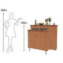 Ver imagem 7 de Kit Bancada Ilha para Cozinha + Balcão para Cooktop 0,80m 5 Bocas 2 Portas Turim Nature