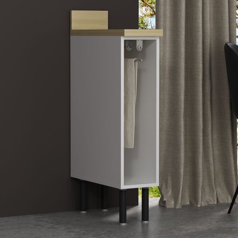 Balcão Nicho Porta Toalhas para Cozinha 20cm Mdf Branco Cz3304