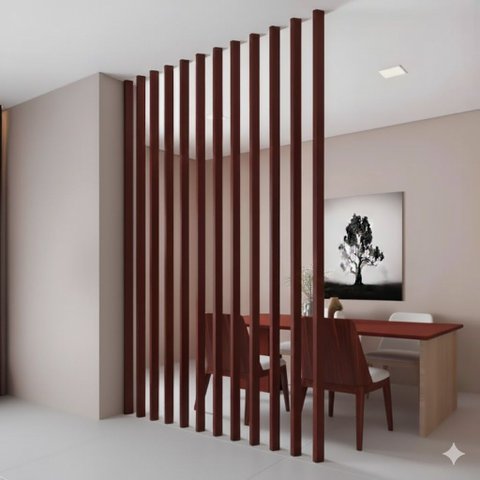 Kit 12 Divisórias de Ambiente WPC 270cm x 10cm x 3,5cm Formaco Decor Branco/Mogno
