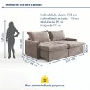 Ver imagem 3 de Sofá Cama Reclinável 200cm Sevilha