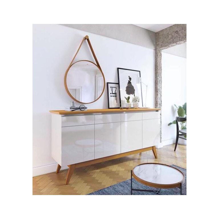 Buffet Classic 4 Portas Off White com Nature