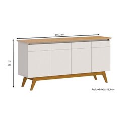 Buffet Classic 4 Portas Off White com Nature - 3