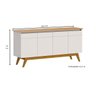 Buffet Classic 4 Portas Off White com Nature - 3