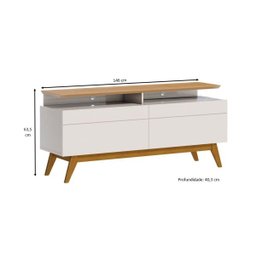 Rack Classic + 2 Gavetas Offwhite com Nature 1,40 M - 4