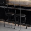 Ver imagem 5 de Kit 2 Cadeiras Tubular Estofadas Cozinha Mesa Jantar Conjunto Jogo Modernas Estrutura Preto Liz:Pret