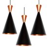 3 Luminárias Pendentes Cone Canadá Sala Cozinha Balcão Churrasqueira Preto/Cobre - 2