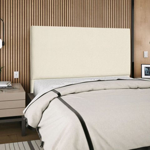 Cabeceira Cama Box Orgânica King 195cm Luna Suede C/frame Bege