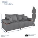 Ver imagem 3 de Sofá 4 Lugares 200 cm Linho