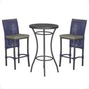 Ver imagem 1 de Mesa Bistrô e 2 Banquetas Roma Preta Corda Náutica Estofado 8 Trama Original