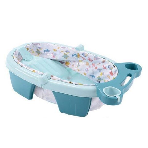 Banheira Inflável E Dobrável Para Bebês Azul Color Baby