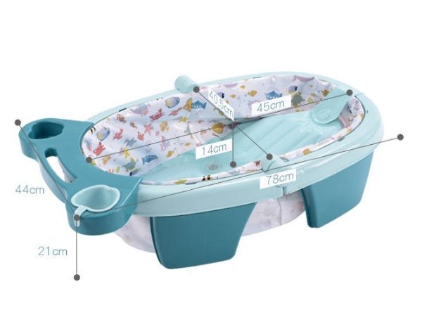 Banheira Inflável E Dobrável Para Bebês Azul Color Baby - 5
