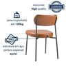 Cadeira para Sala de Jantar Couro Sintético Design Aço Carbono Lavinia - 7