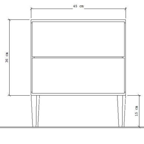 Mesa de Cabeceira Potenza Branca Retrô Pés Palito 2 gavetas MDF - Móveis LeBlanc - 6