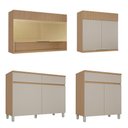 Ver imagem 3 de Cozinha Modulada Realeza Premium 4 Peças com 7 Portas, 3 Gavetas e Vidro Reflecta Greige - Nesher