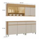 Ver imagem 5 de Cozinha Modulada Realeza Premium 4 Peças com 7 Portas, 3 Gavetas e Vidro Reflecta Greige - Nesher