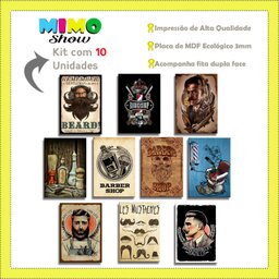 Kit 10 Placas 28,7x22cm Mdf Quadros Barbearia Decoração - 4