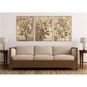 Ver imagem 2 de kit com 3 Quadros Decorativos Florais com Moldura e Vidro para Sala Quarto Escritório e Clínica 67x9