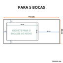 Ver imagem 6 de Balcão de Cozinha para Cooktop 5 Bocas com Nicho para Forno ou Microondas Ana - Savana/Preto