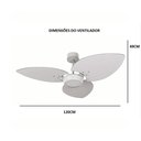 Ver imagem 6 de Ventilador de Teto Com Controle Remoto Natuvent Dahlia Led 3 Pás Madeira Teca 3000k Branco Quente, L