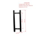 Ver imagem 4 de Puxador H duplo 40x30cm tubular redondo para porta de vidro e portão - Bronze