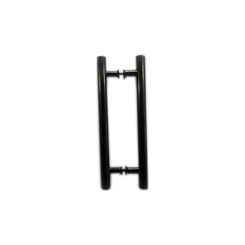 Puxador H duplo 40x30cm tubular redondo para porta de vidro e portão - Bronze