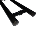 Ver imagem 2 de Puxador H duplo 40x30cm tubular redondo para porta de vidro e portão - Bronze