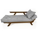 Ver imagem 3 de Sofá Japão Futon Acquablock Madeira Cor Imbuia D33 - Cinza Linho