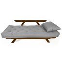 Ver imagem 2 de Sofá Japão Futon Acquablock Madeira Cor Imbuia D33 - Cinza Linho