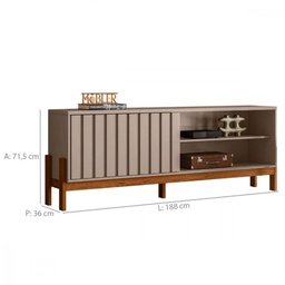 Rack para Tv até 75 Aurora 1.8 Mobler Grigio-cinamomo Mel - 6