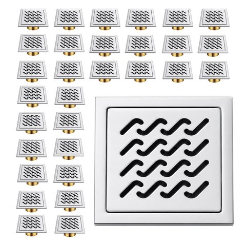 Ralo Inox 10x10 Kit 30 Uni Banheiro Anti Odor Lavabo Higienico sem Inseto Varanda Casa Quintal Jardi