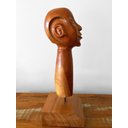 Ver imagem 3 de Escultura Head. Cabeça em Madeira. Artesanal. Decoração