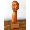 Escultura Head. Cabeça em Madeira. Artesanal. Decoração - 1