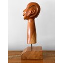 Ver imagem 4 de Escultura Head. Cabeça em Madeira. Artesanal. Decoração