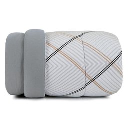 Colcha Casal Altenburg 3 Peças 100% Algodão Malha Fio Penteado Soft Chess - 5