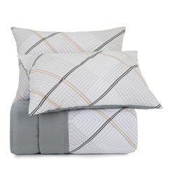 Colcha Casal Altenburg 3 Peças 100% Algodão Malha Fio Penteado Soft Chess - 2