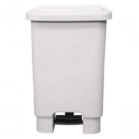 Lixeira 100l Retangular C/ Pedal Branca Lar Plasticos 261