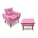 Ver imagem 1 de Kit C- 01 Poltrona Opala + 01 Puff Opala Elegante Suede Rose